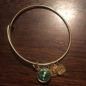 Green gem Alex and ani Gold bracelet